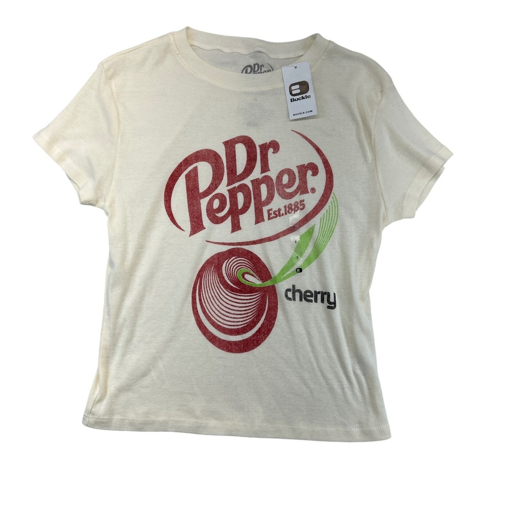 Buckle Graphic‎ Tee Women S Dr Pepper Cherry Cream Retro Soda Y2K Tee Cotton NWT